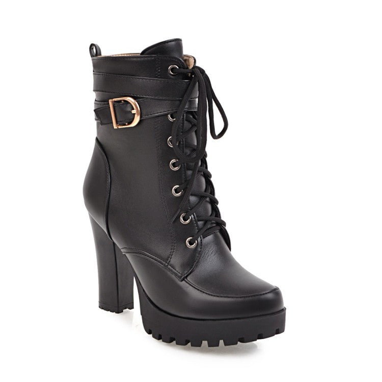 Bottines Plateforme Femme : Bottes Hiver Talon Bloc