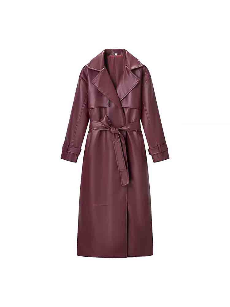 TRENCH CUIR BORDEAUX – L'ÉLÉGANCE PUISSANTE QUI RÉVÈLE VOTRE CHARISME