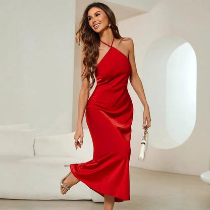 Robe Satinée Aura – Élégance Pure