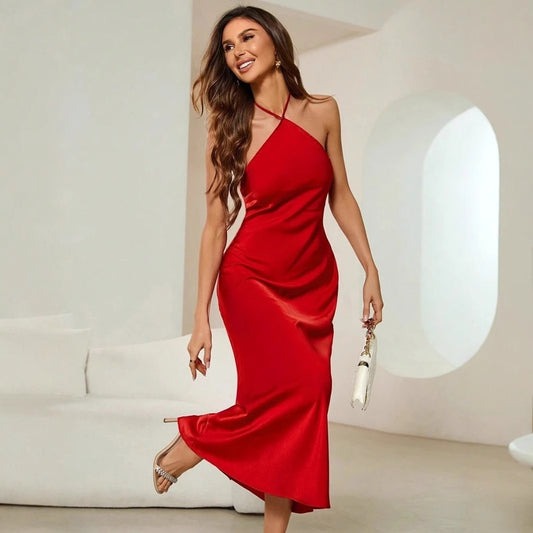 Robe Satinée Aura – Élégance Pure