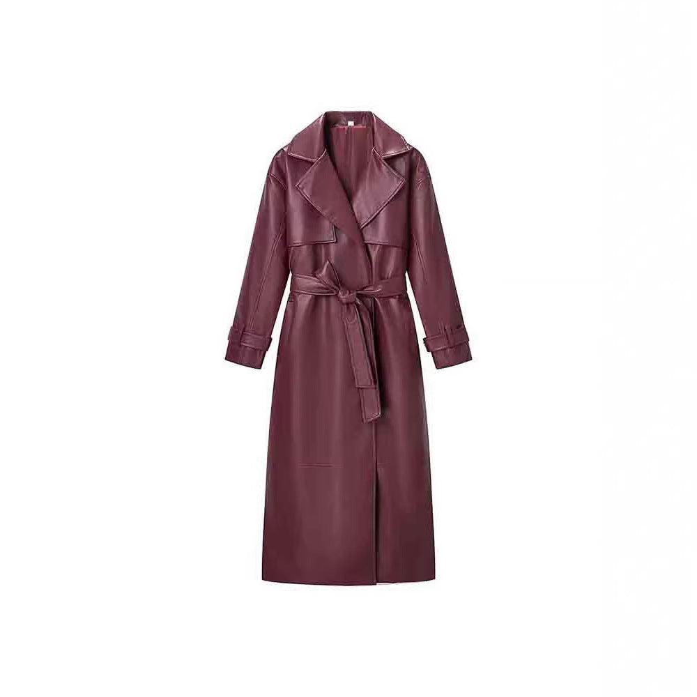 TRENCH CUIR BORDEAUX – L'ÉLÉGANCE PUISSANTE QUI RÉVÈLE VOTRE CHARISME
