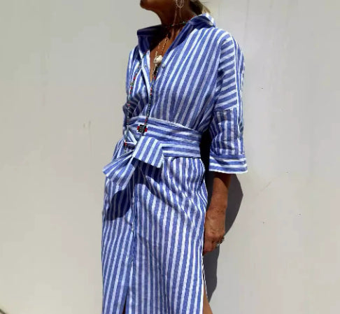 La Robe Chemise "Riviera" – L'Élégance Décontractée qui Sculpte votre Silhouette
