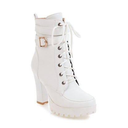 Bottines Plateforme Femme : Bottes Hiver Talon Bloc