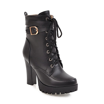 Bottines Plateforme Femme : Bottes Hiver Talon Bloc