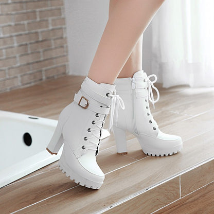 Bottines Plateforme Femme : Bottes Hiver Talon Bloc