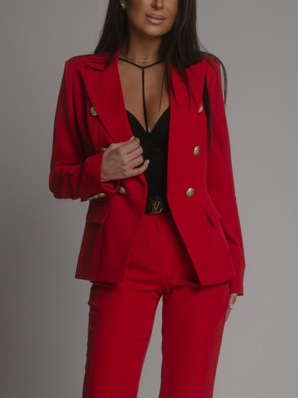 Manteau long à col montant croisé pour femme
