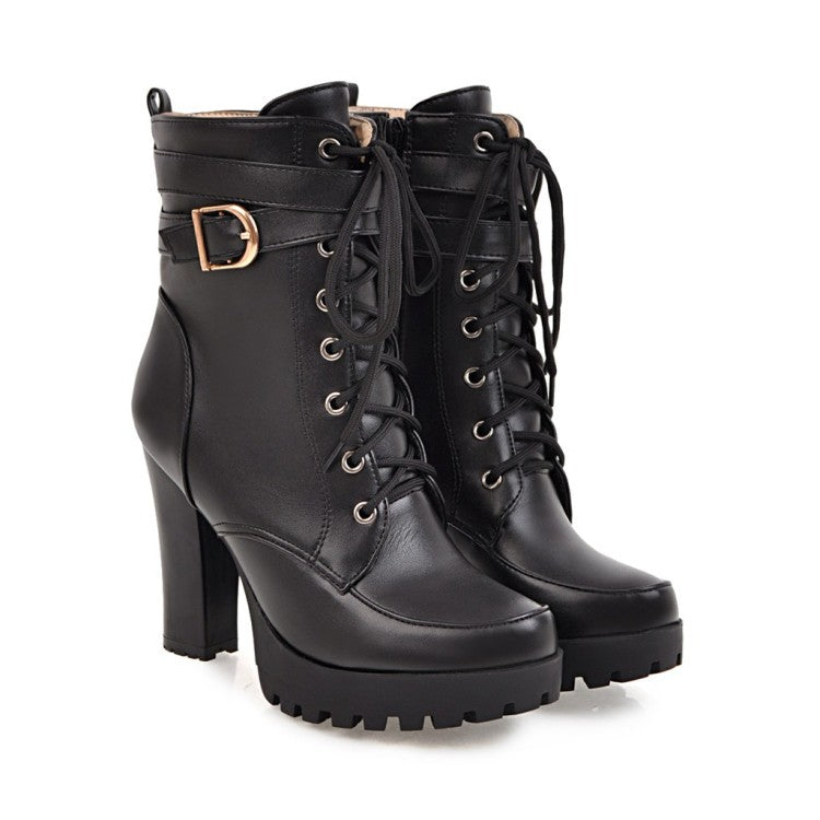 Bottines Plateforme Femme : Bottes Hiver Talon Bloc