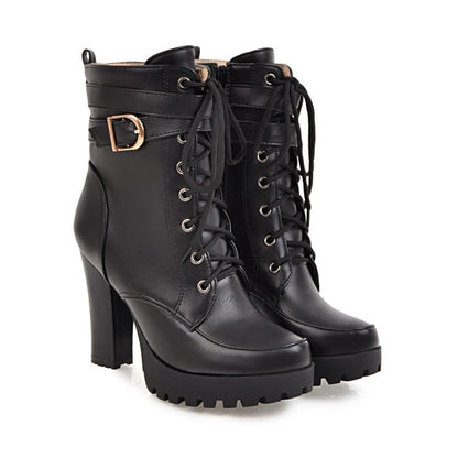 Bottines Plateforme Femme : Bottes Hiver Talon Bloc