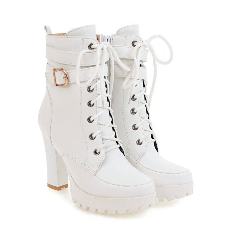 Bottines Plateforme Femme : Bottes Hiver Talon Bloc