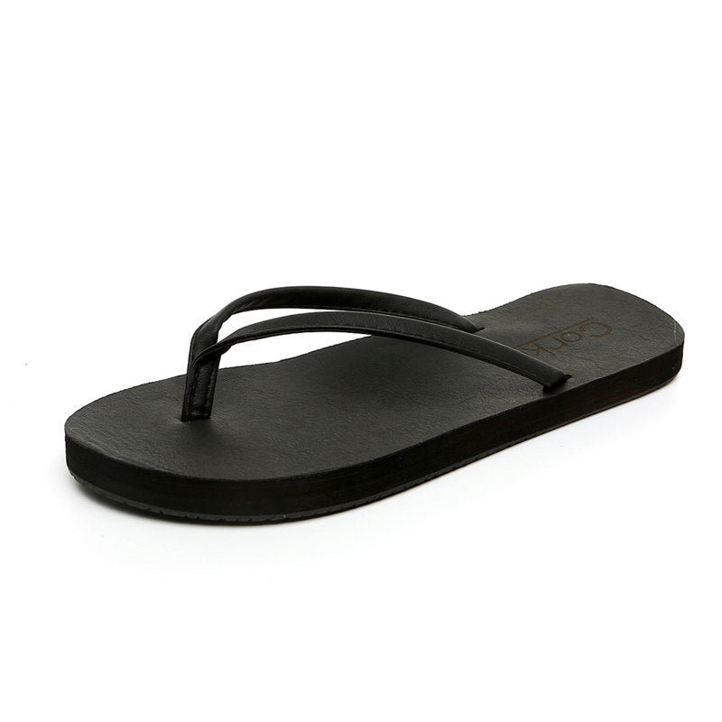 Sandales Tongs à Plateforme Noires pour Femme