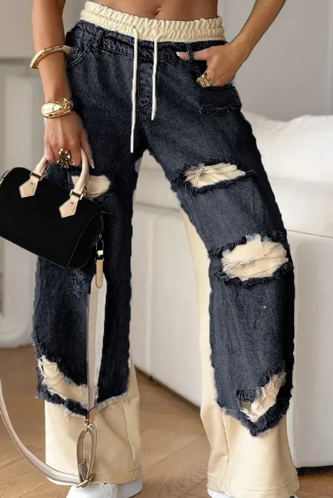 Pantalon Hybride Denim et Jogging