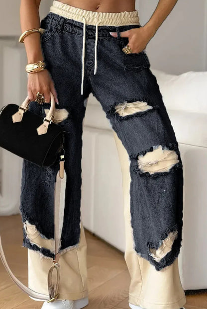 Pantalon Hybride Denim et Jogging