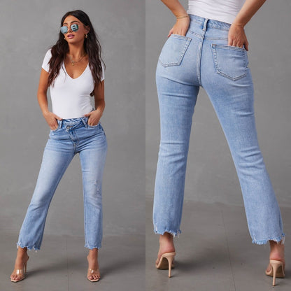 Denim Asymétrique Sculptant Irrésistible