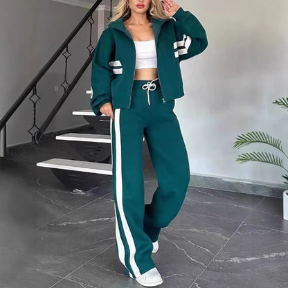 Comfortable athleisure set flatters figure