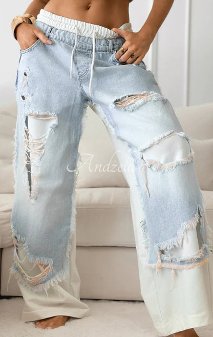 Pantalon Hybride Denim et Jogging