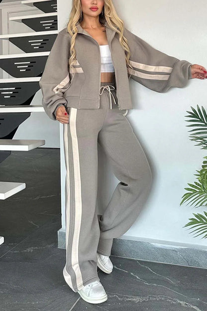 Comfortable athleisure set flatters figure
