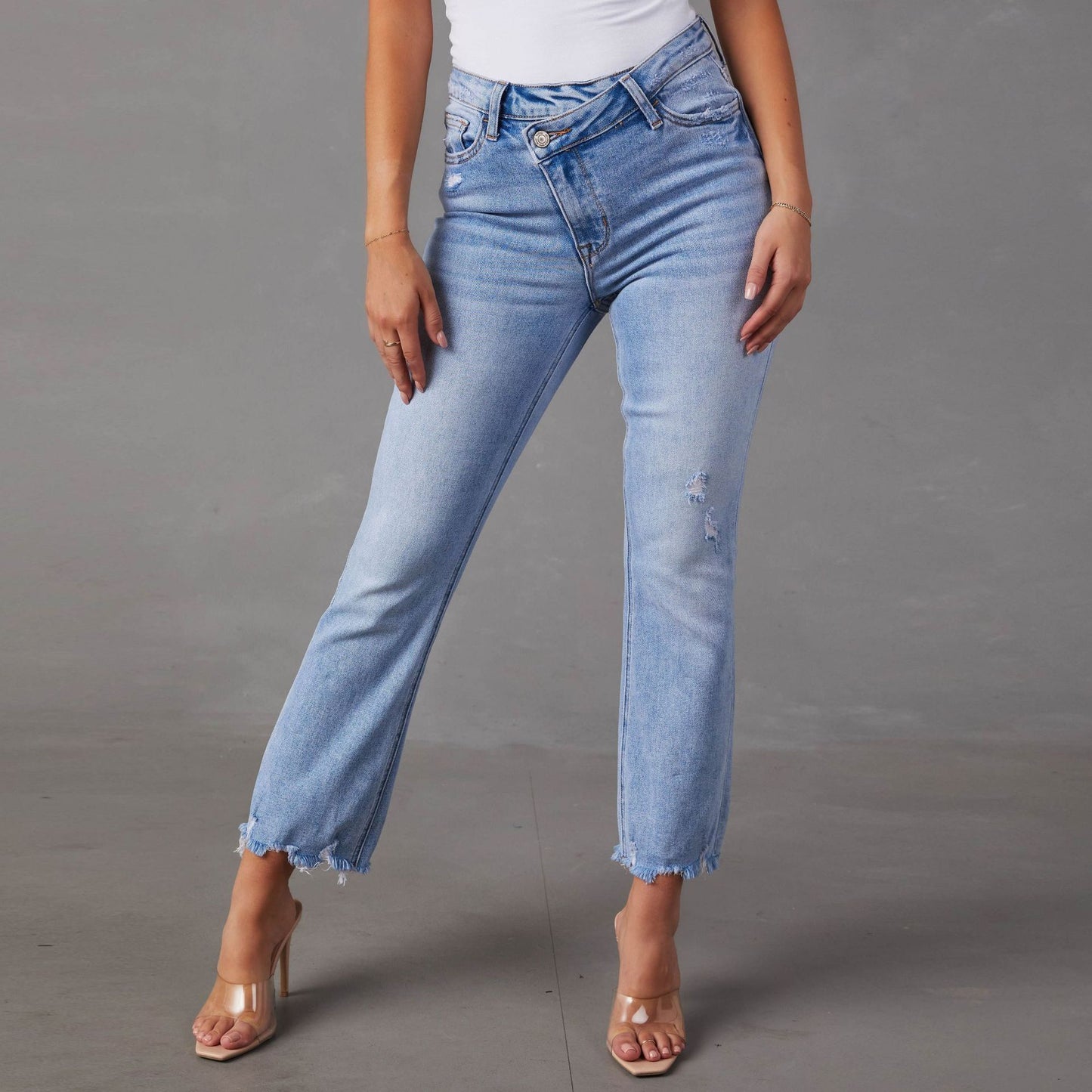 Denim Asymétrique Sculptant Irrésistible