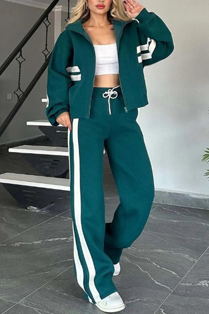 Comfortable athleisure set flatters figure