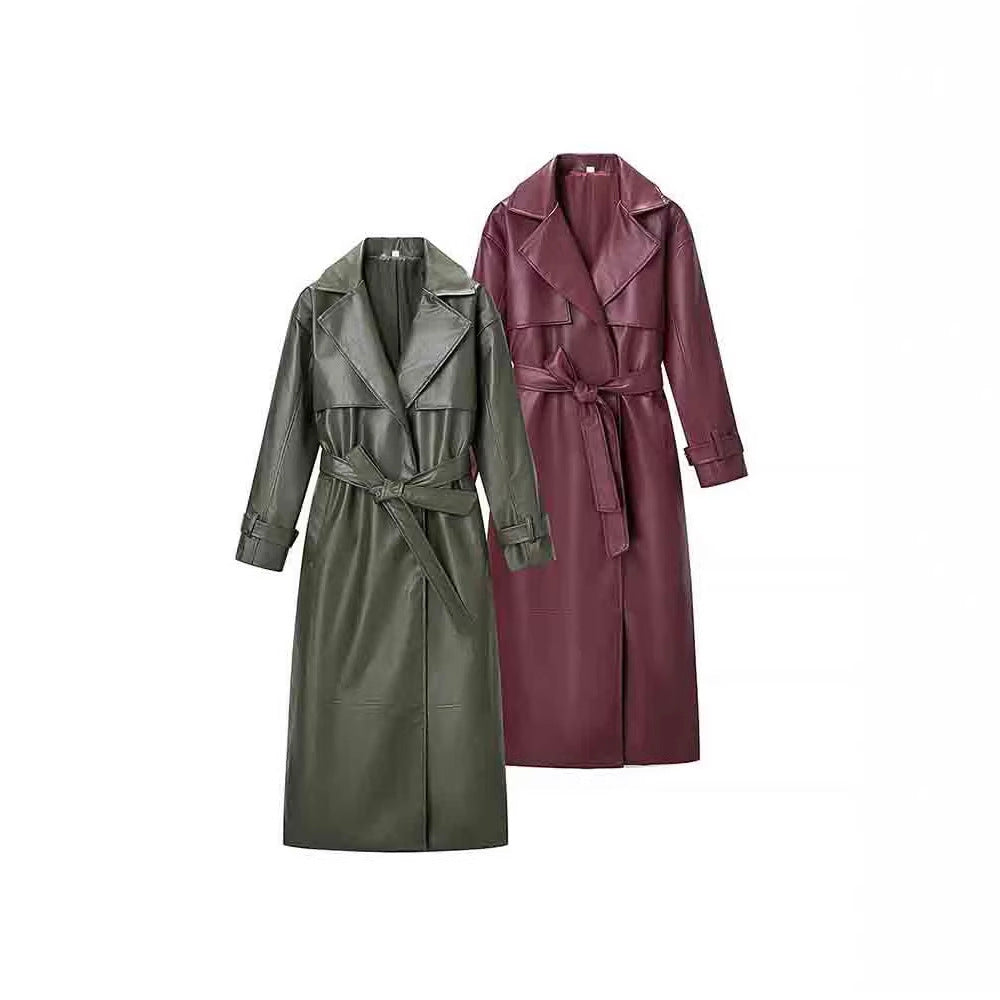 TRENCH CUIR BORDEAUX – L'ÉLÉGANCE PUISSANTE QUI RÉVÈLE VOTRE CHARISME