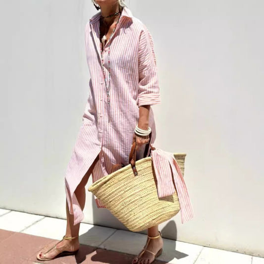 La Robe Chemise "Riviera" – L'Élégance Décontractée qui Sculpte votre Silhouette