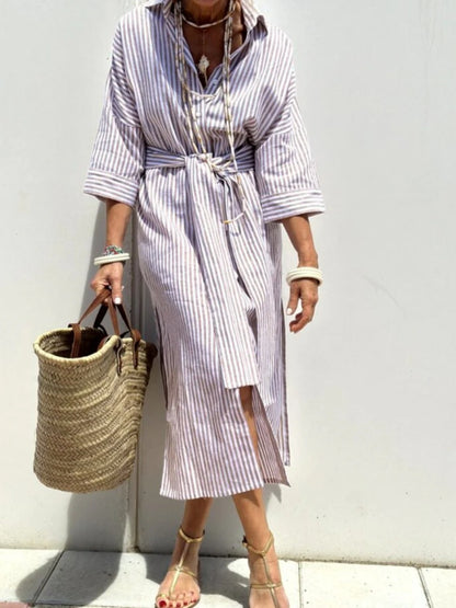 La Robe Chemise "Riviera" – L'Élégance Décontractée qui Sculpte votre Silhouette
