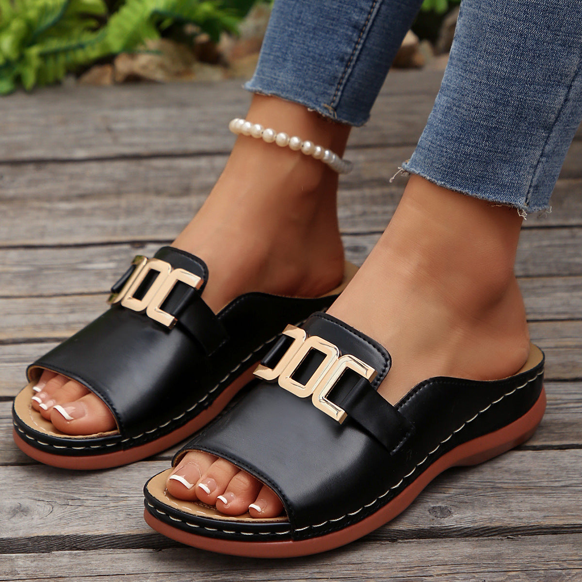 Sandales Confort à Boucle Chic